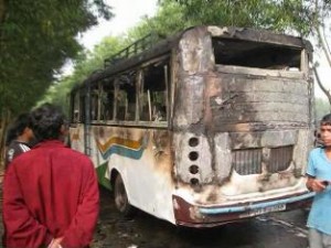 moulvibazar bus burning